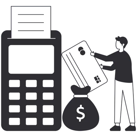 Man doing Contactless Payment  Illustration