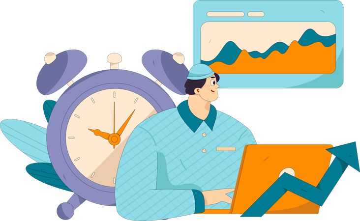Man doing content marketing  Illustration