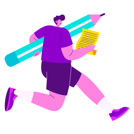 Man doing Content writing  Illustration