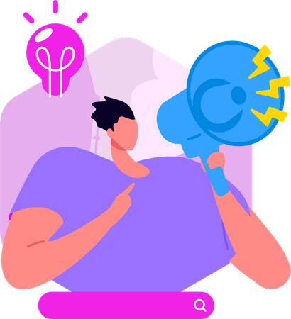 Man Doing Creative Marketing  Illustration