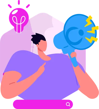 Man Doing Creative Marketing  Illustration