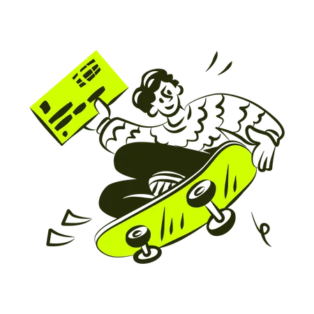 Man Doing Credit Card Payment  Illustration