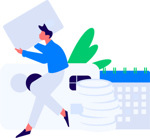Man doing credit card payment  Illustration