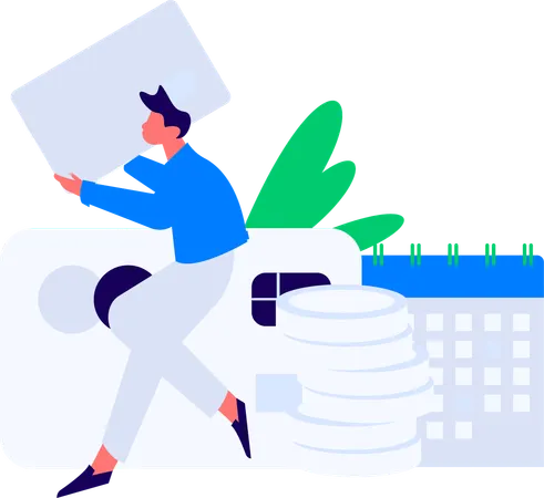 Man doing credit card payment  Illustration