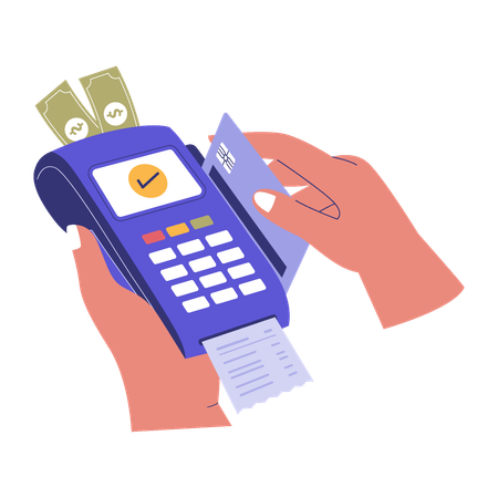Man doing Credit Card Payment Swipe  Illustration