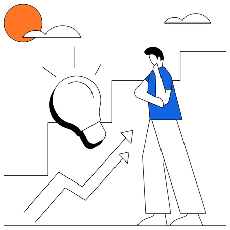 Man doing Critical thinking  Illustration