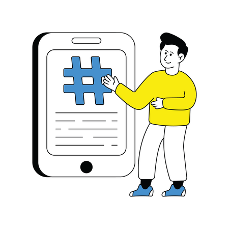 Man doing Cross Posting on social media  Illustration