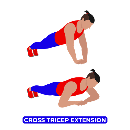 Man Doing Cross Triceps Extension Exercise  Illustration