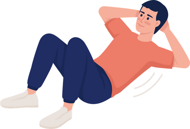 Man doing crunches exercise  Illustration