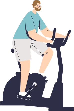 Man doing cycling exercise  일러스트레이션
