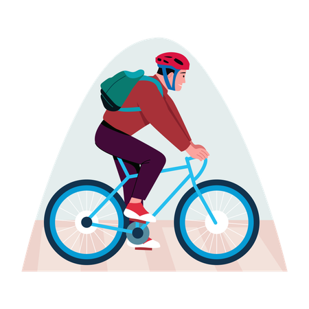 Man doing Cycling  Illustration