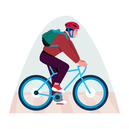 Man doing Cycling  Illustration