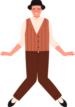Man Doing Dancing in Party  Illustration