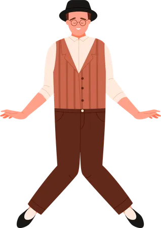 Man Doing Dancing in Party  Illustration