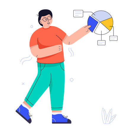 Man doing Data Analysis  Illustration