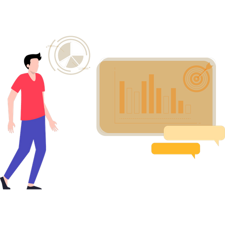 Man doing data analysis  Illustration