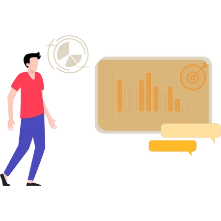 Man doing data analysis  Illustration