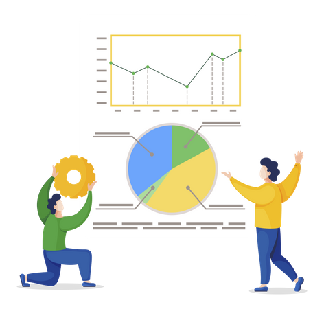 Man doing data analysis  Illustration