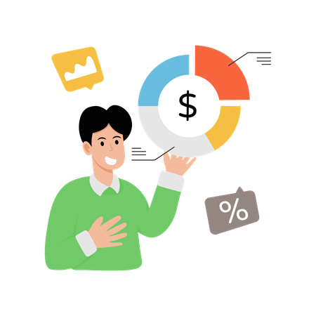 Man doing data analysis  Illustration