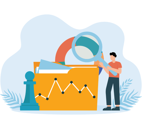 Man doing Data Analysis  Illustration