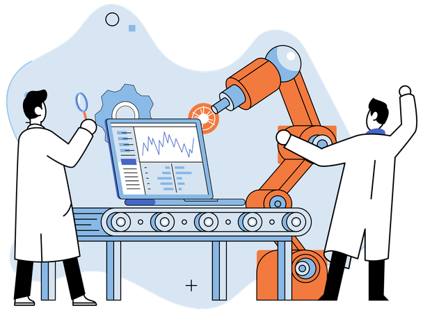 Man doing data analysis  Illustration