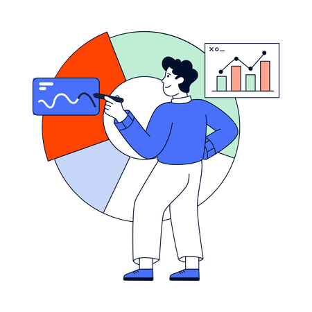 Man doing data analysis  Illustration