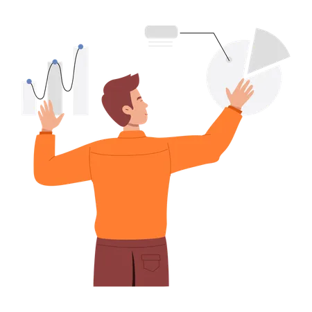 Man doing Data Analyst  Illustration