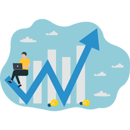 Man doing Data Analytics  Illustration