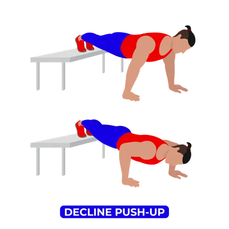 Bodyweight Fitness Chest Workout Exercise An Educational Illustration On A White Background Illustration