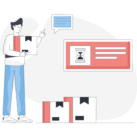 Man  doing deliver parcel  Illustration