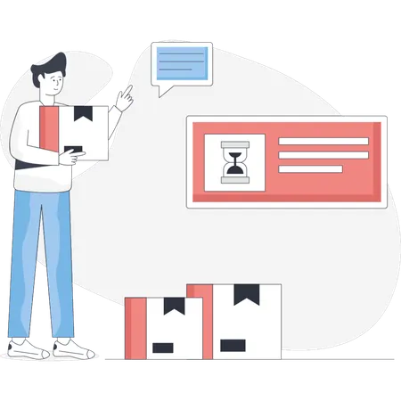 Man  doing deliver parcel  Illustration