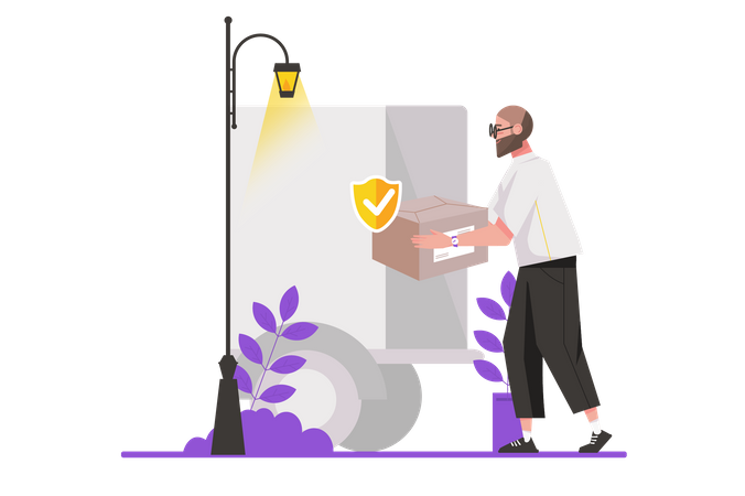 Man doing delivery  Illustration