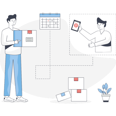 Man doing delivery services  Illustration