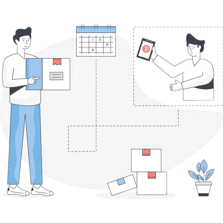 Man doing delivery services  Illustration