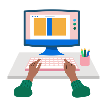 Man doing digital designing  Illustration