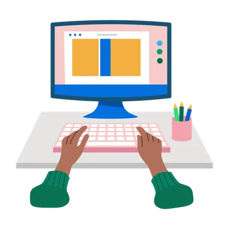 Man doing digital designing  Illustration