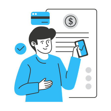 Man doing digital payment  Illustration