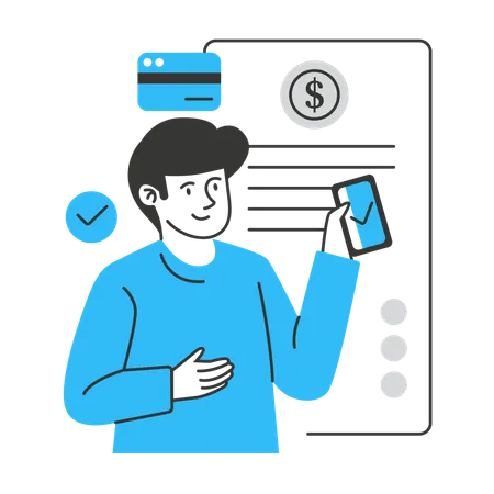 Man doing digital payment  Illustration