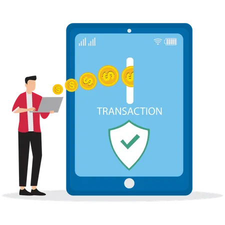Man doing Digital Payment Transaction  Illustration