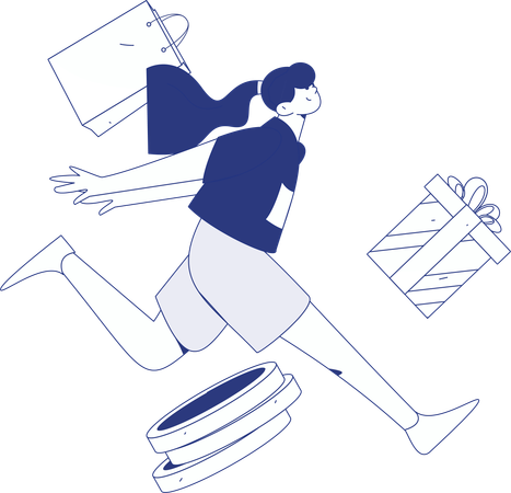 Man doing digital shopping  Illustration