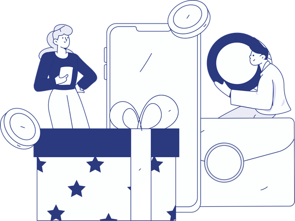 Man doing digital shopping  Illustration