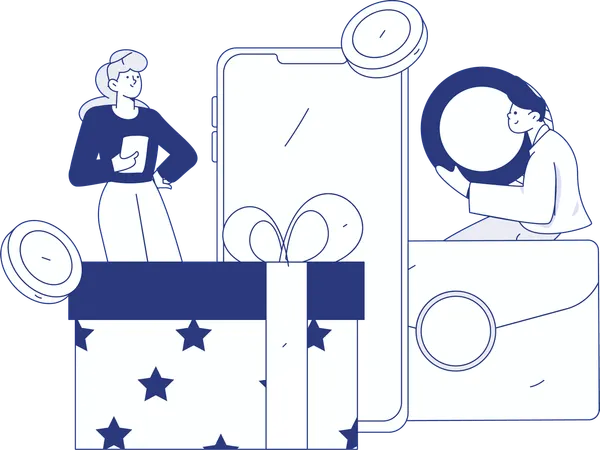 Man doing digital shopping  Illustration