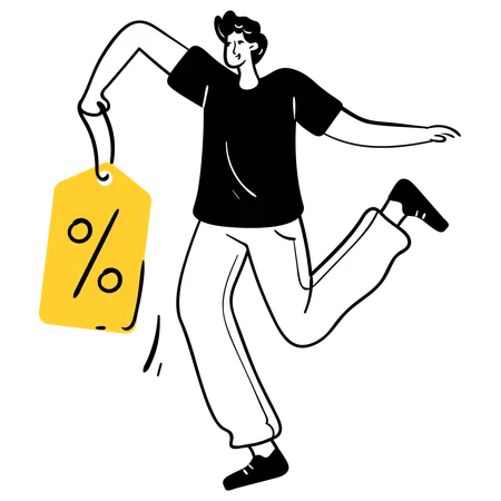 Man doing discount promotion  Illustration