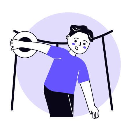 Man doing Discus Throw  Illustration