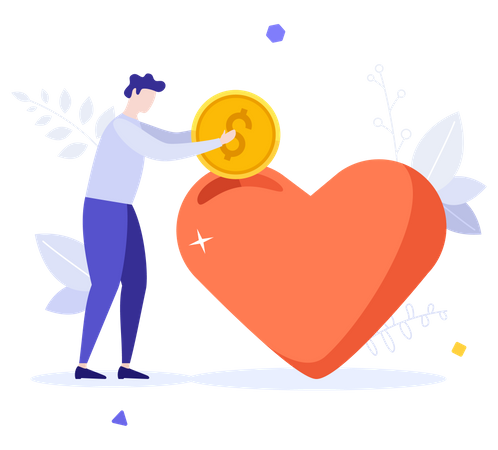 Man doing donation  일러스트레이션