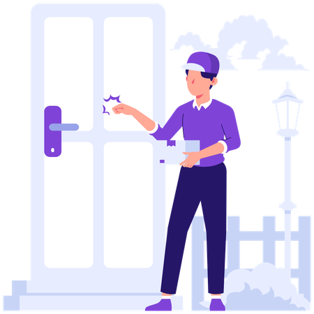 Man doing doorstep delivery  Illustration