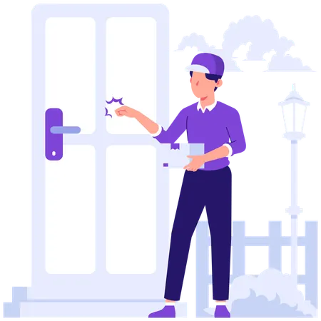 Man doing doorstep delivery  Illustration