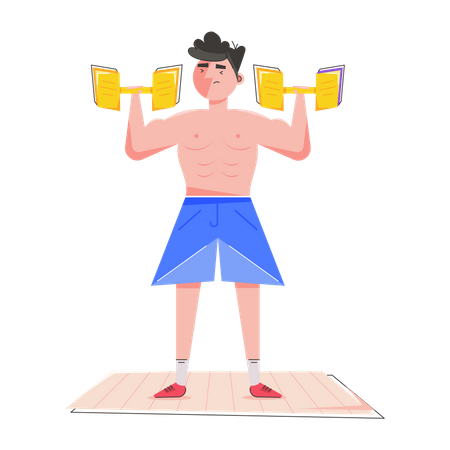 Man doing Dumbbell Exercise  Illustration