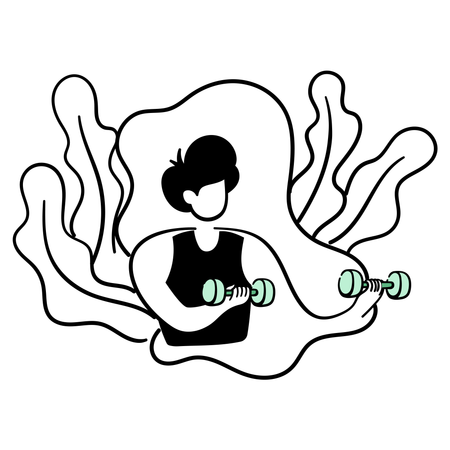 Man doing dumbbell exercise  Illustration