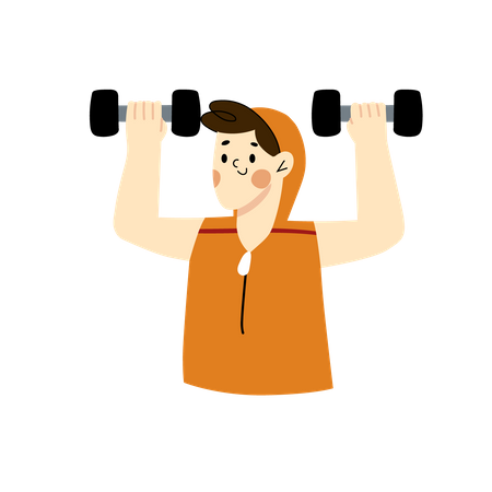 Man doing dumbbells lifting  Illustration